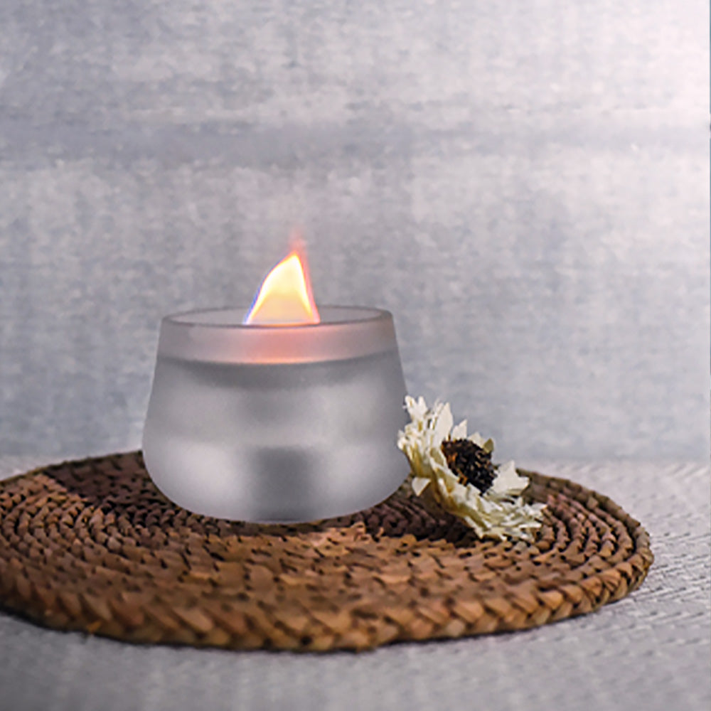 Mist Glass Candle Round
