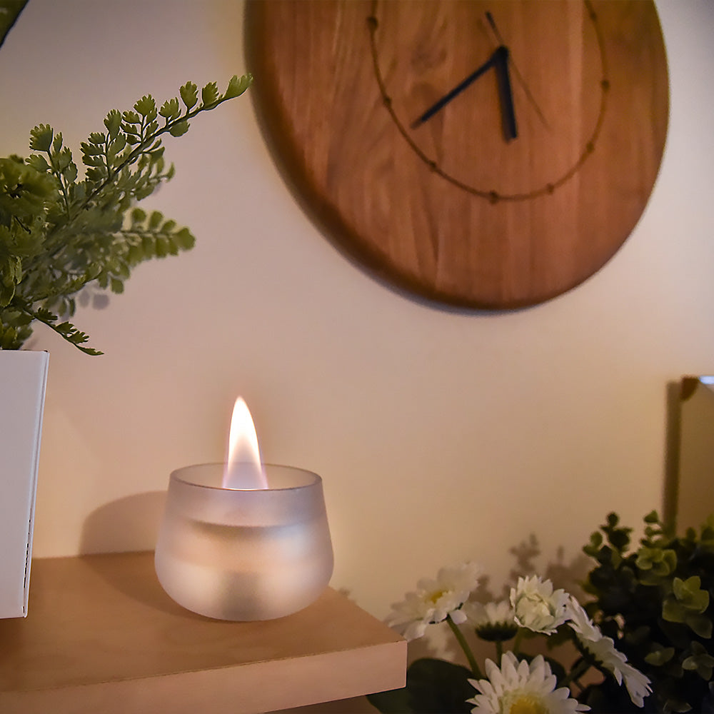 Mist Glass Candle Round